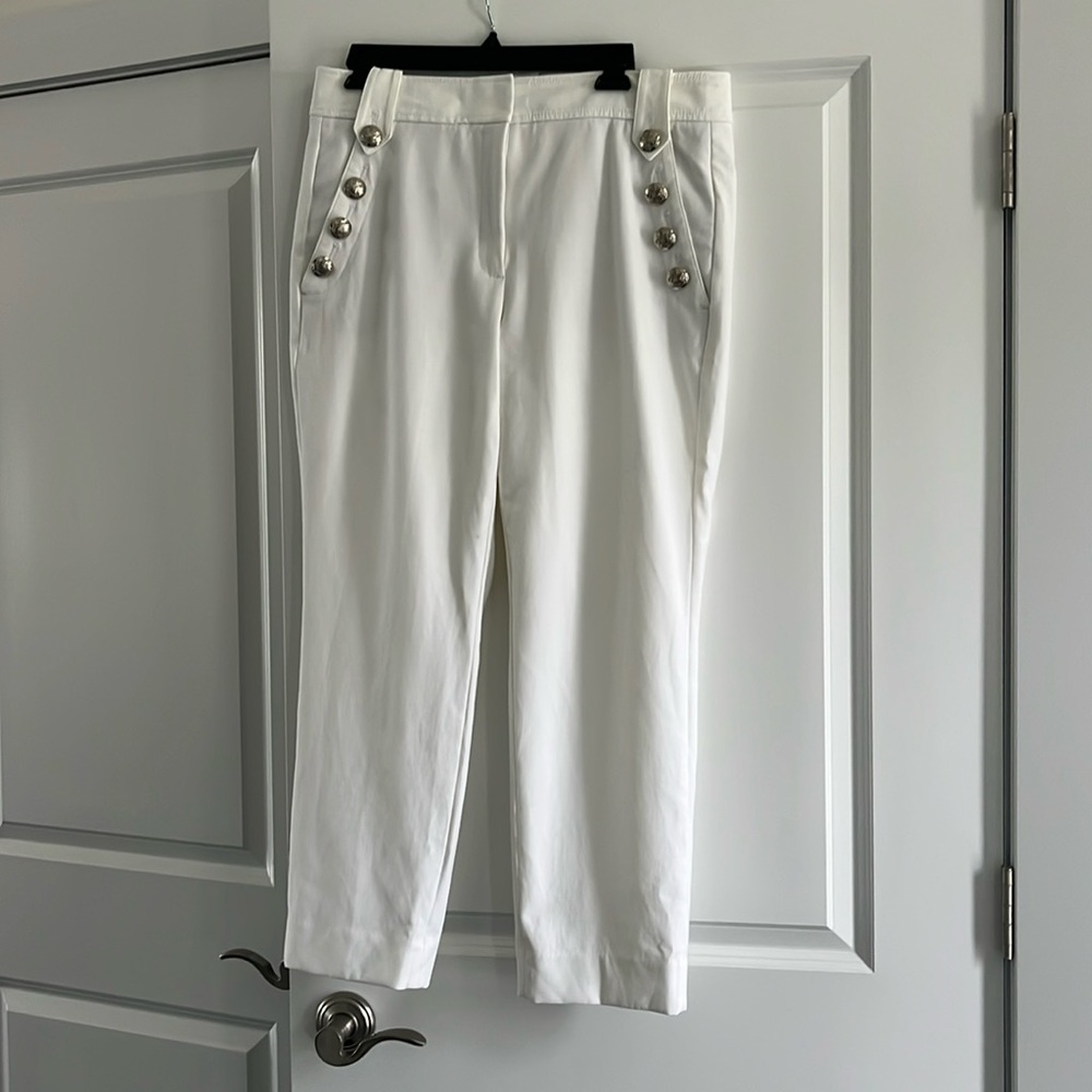 WHBM CLASSIC STRAIGHT LEG  TROUSERS OFF WHITE SIZE 12